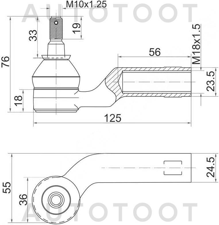 Наконечник рулевой тяги левый -STBP4L32290 Sat для MAZDA 3 (AXELA), MAZDA 5 (PREMACY)
