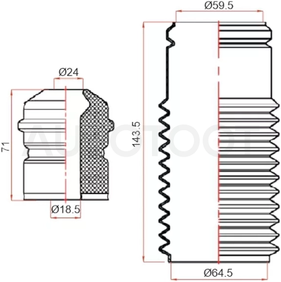 Пыльник стойки Chevrolet Aveo 02-11 / Ford Fiesta 02-08