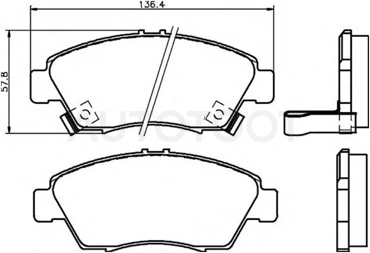Колодки тормозные (Спереди) Honda Civic 91-06 / Civic Ferio 95-05 / Fit 01-20 / Freed 16-19 / LADA Kalina 04-13