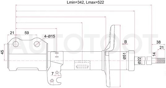 Стойка передняя Toyota Allion (T260) 07-21 / Premio 07-21