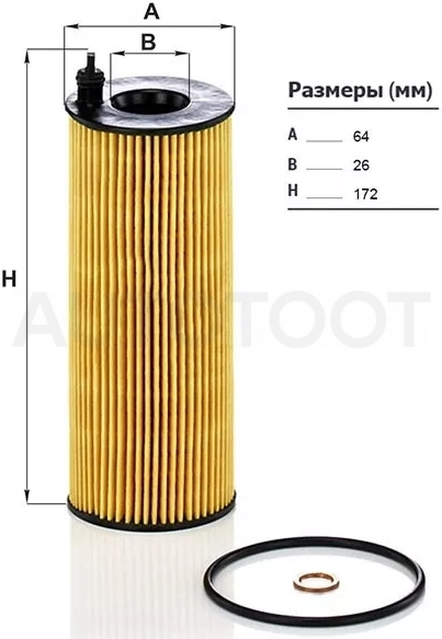 Фильтр масляный (картридж) BMW 3-SERIES E90/ E60/ F01/02/ X1 E84/ X3 E83/ X5 E70/ X5 F15/ X6 E71/ X6 F16