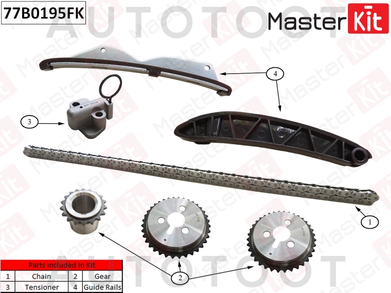 Комплект ГРМ 1, 0 -77B0195FK MasterKit для DAEWOO MATIZ