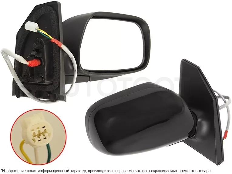 Зеркало Toyota Corolla (E120) 00-07 (Справа/ Регулировка/ 3 контакта/ LHD)