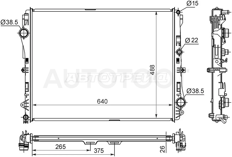 Радиатор Mercedes-Benz E-Class 16-20 / S-Class 13-20 / GLC 14-19 / SL-Class 12