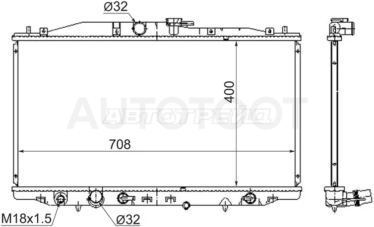 Радиатор Honda Accord 02-08 - Артикул HD0003CL - Производитель Sat - Фото, Отзывы, Цены