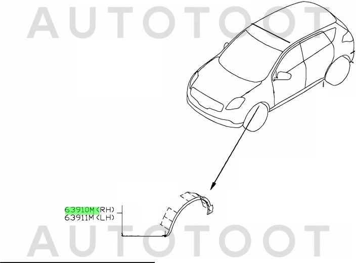 Молдинг арки переднего крыла левый -  для NISSAN DUALIS, NISSAN QASHQAI