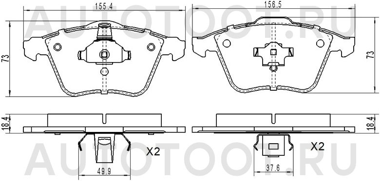 Колодки тормозные передние -ST280155 Sat для SAAB 9-3