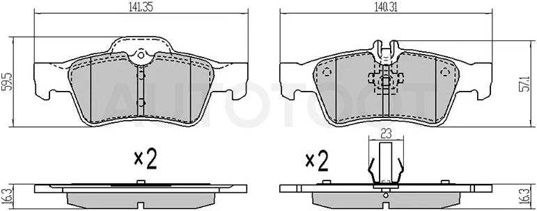 Колодки тормозные (Сзади) Mercedes-Benz E-Class 02-17 / S-Class 98-13 / CL-Class 99-06 / SL-Class 01-12