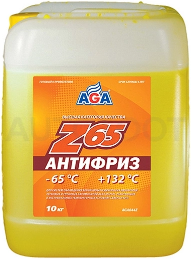 Антифриз готовый желтый AGA (-65) 10л