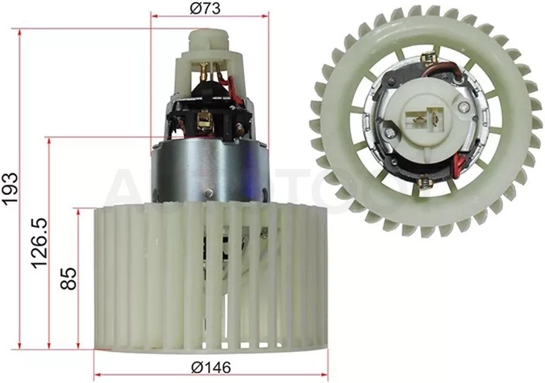 Мотор отопителя салона (Левый руль) Audi A6 94-97 / 100 91-95 - Артикул ST4A0959101A - Производитель Sat - Фото, Отзывы, Цены