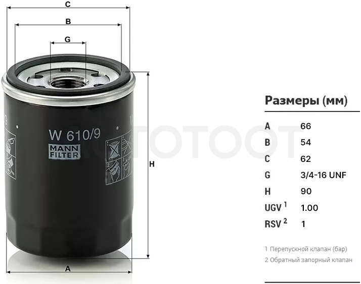 Фильтр масляный TOYOTA #AZF#,#GE,#GTE 90