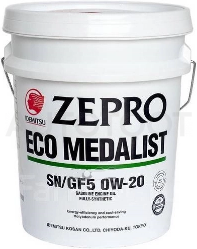 0W-20 SN/GF-5 20л Масло моторное синтетика ZEPRO IDEMITSU ECO MEDALIST