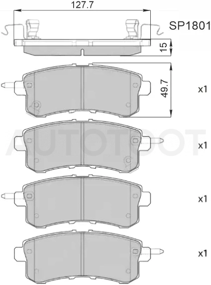 Колодки тормозные (Сзади) Nissan Patrol 10-24 / Infiniti QX56 10-13 / QX80 13-20 / Nissan Armada 16