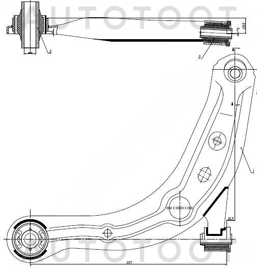 Рычаг передней подвески нижний левый -0524LWLH Febest для MAZDA MPV