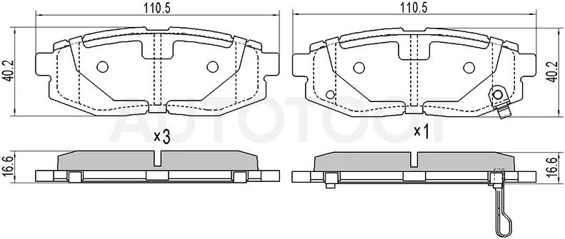 Колодки тормозные задние -ST26696XA010 Sat для SUBARU TRIBECA