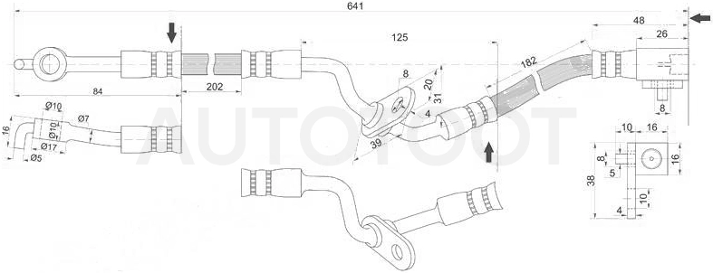 Шланг тормозной передний левый -STGJ6A43990 Sat для MAZDA 6 (ATENZA)