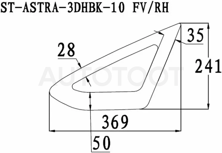 Стекло форточки (Спереди/ Справа/ Цвет зеленый) Opel Astra GTC 09-15 - Артикул STASTRA3DHBK10FVRH - Производитель Sat - Фото, Отзывы, Цены