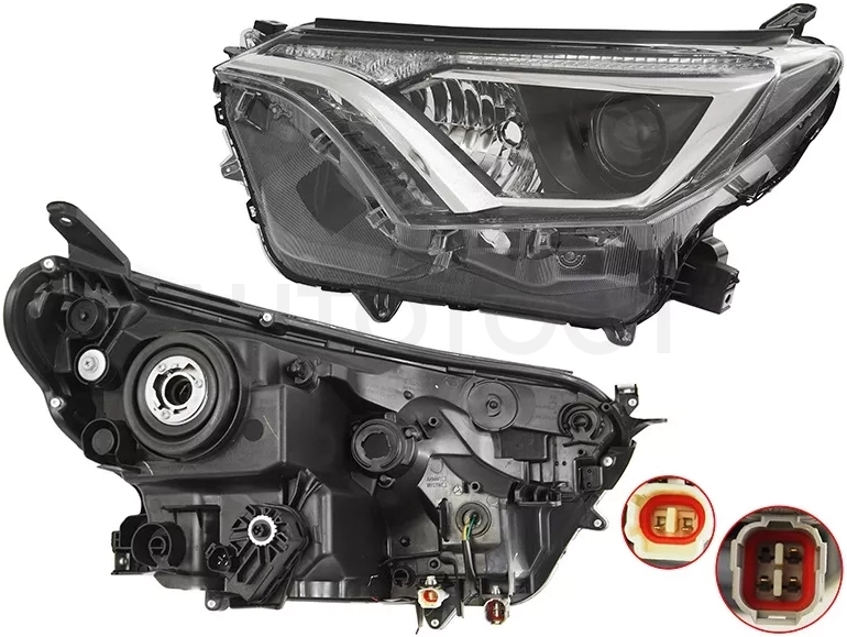 Фара Toyota RAV4 (XA40) 15-19 (Слева/ Галоген/ С электрокорректором)