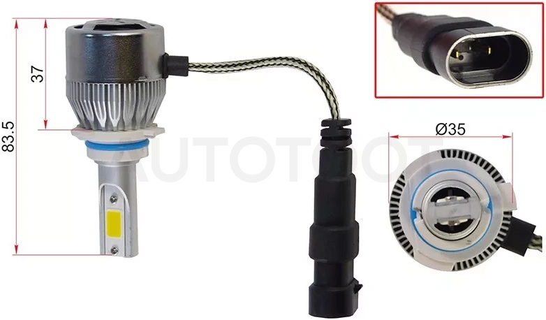 Лампа (HB4/ LED/ Комплект/ 36W 3800LM)
