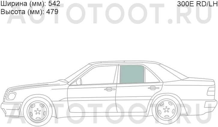 Стекло заднее левое опускное -  для MERCEDES E-CLASS