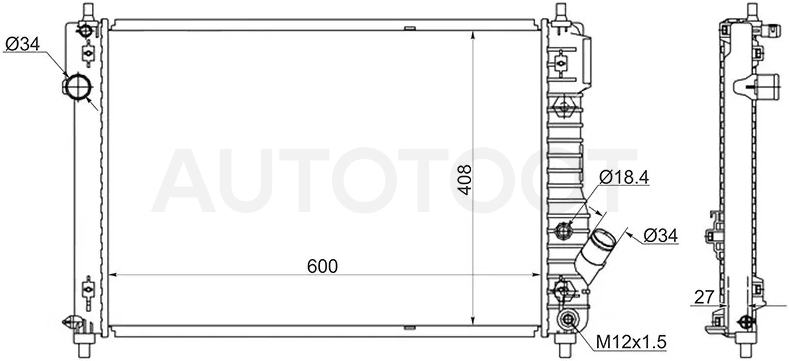 Радиатор Chevrolet Aveo 02-11