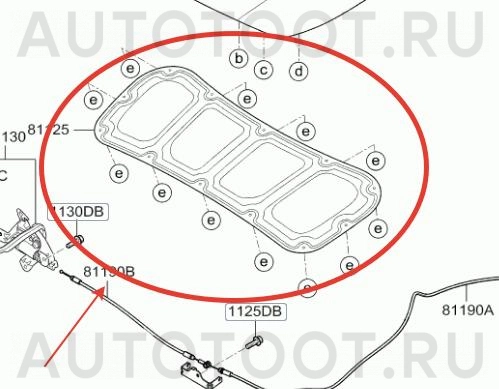 Обшивка капота -  для KIA RIO