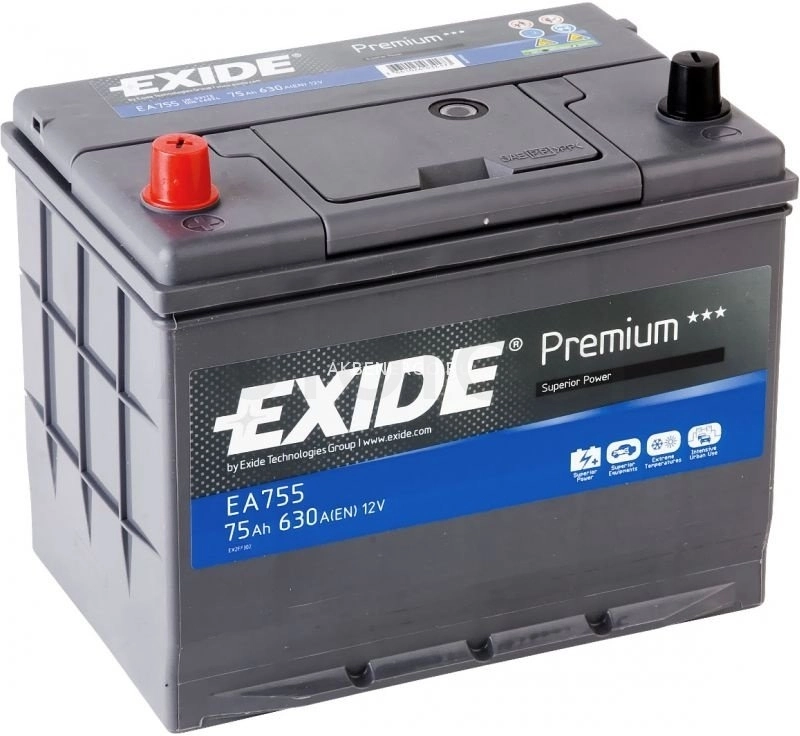 Аккумулятор EXIDE 75Ah 630A прямая полярность(+-)