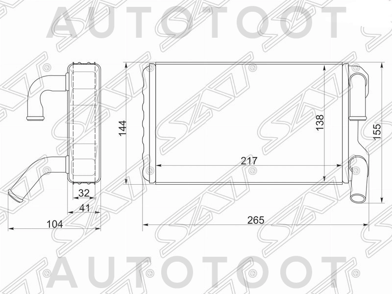 Радиатор отопителя салона -STTY363950 Sat для TOYOTA VISTA