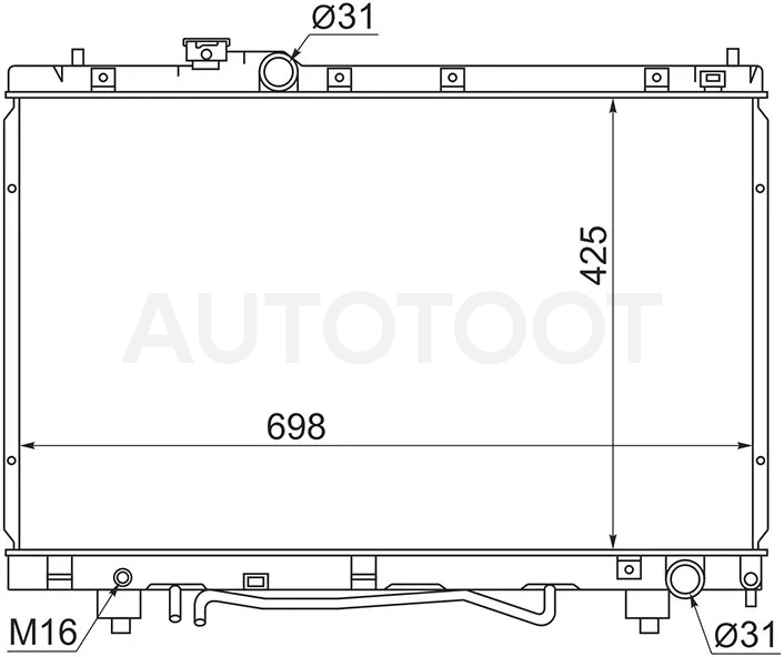 Радиатор Toyota Ipsum (SXM10,ACM20) 96-09 / Gaia 98-04 - Артикул TY0002SXM - Производитель Sat - Фото, Отзывы, Цены