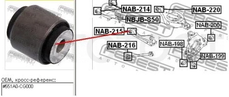 Сайлентблок заднего развального рычага -C9490 LYNXauto для INFINITI FX35/45