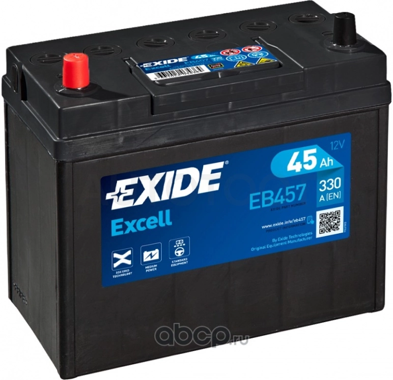 Аккумулятор EXIDE 45Ah 330A прямая полярность(+-)