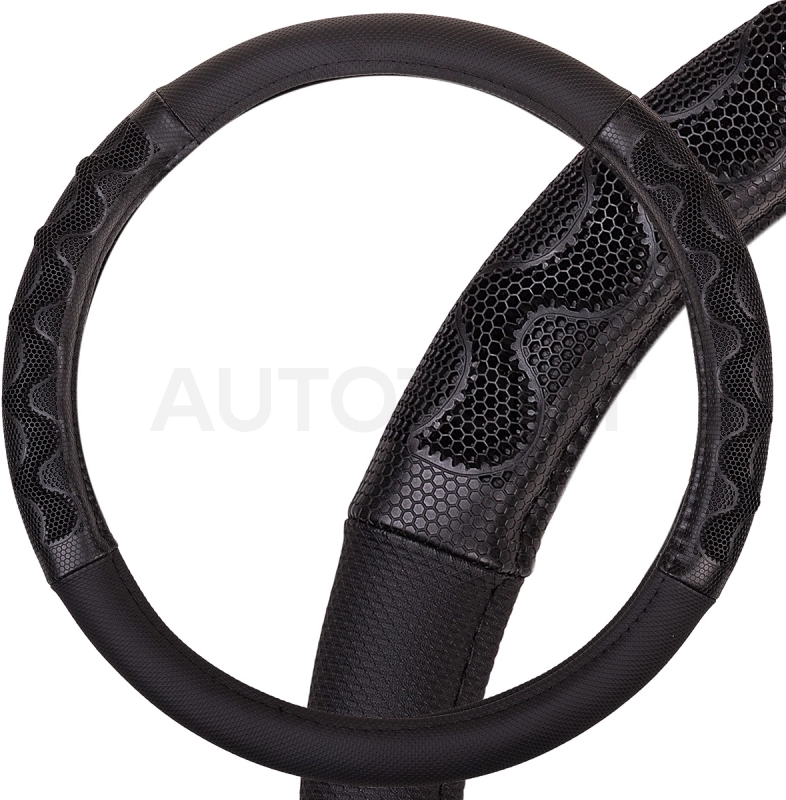 Оплетка SKYWAY Racer-2 M Черная экокожа