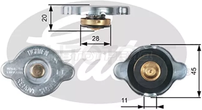 Крышка радиатора TOYOTA 2,3CT#,1KDFTV 97-03 (1.1) - Артикул RC133 - Производитель Gates - Фото, Отзывы, Цены