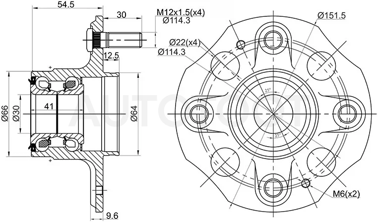 Ступичный узел задн. HONDA ACCORD/RAFAGA/ASCOT CD3/5 93-97