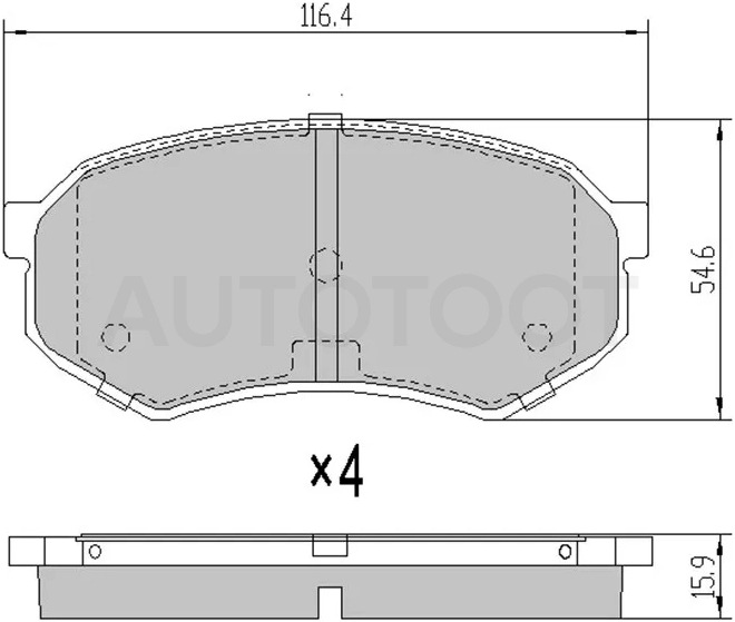 Колодки тормозные (Спереди) Toyota Mark II (X80) 88-96 / Chaser (X80) 88-92 / Cresta (X80) 88-92