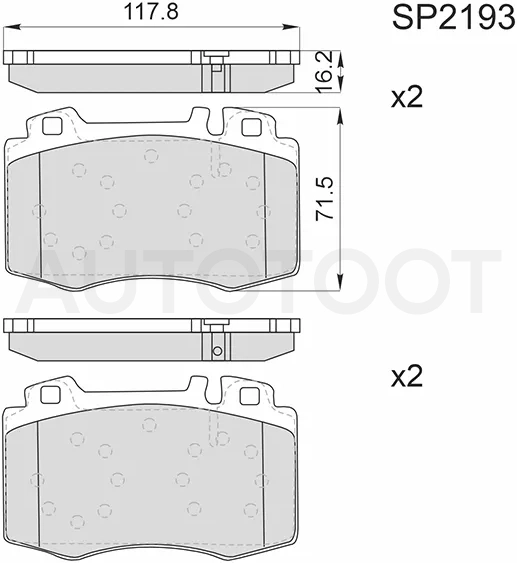 Колодки тормозные (Спереди) Mercedes-Benz C-Class 00-08 / E-Class 02-09 / M-Class 97-05 / S-Class 98-05