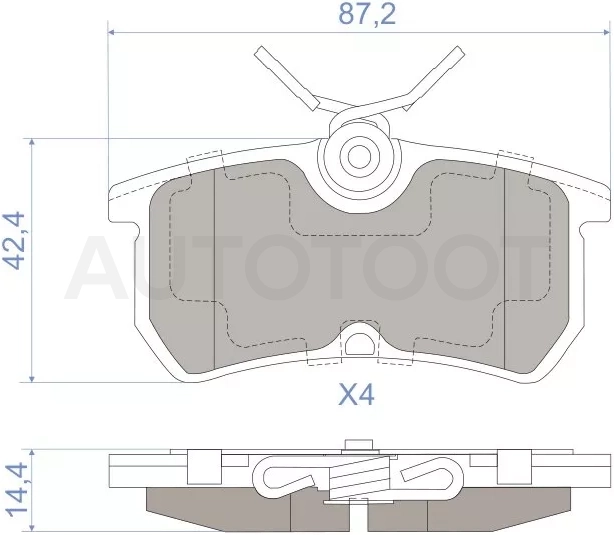 Колодки тормозные (Сзади) Ford Fiesta 05-19 / Focus 98-04