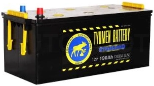 Аккумулятор TYUMEN BATTERY 190Ah 1320A прямая полярность (+-) конус