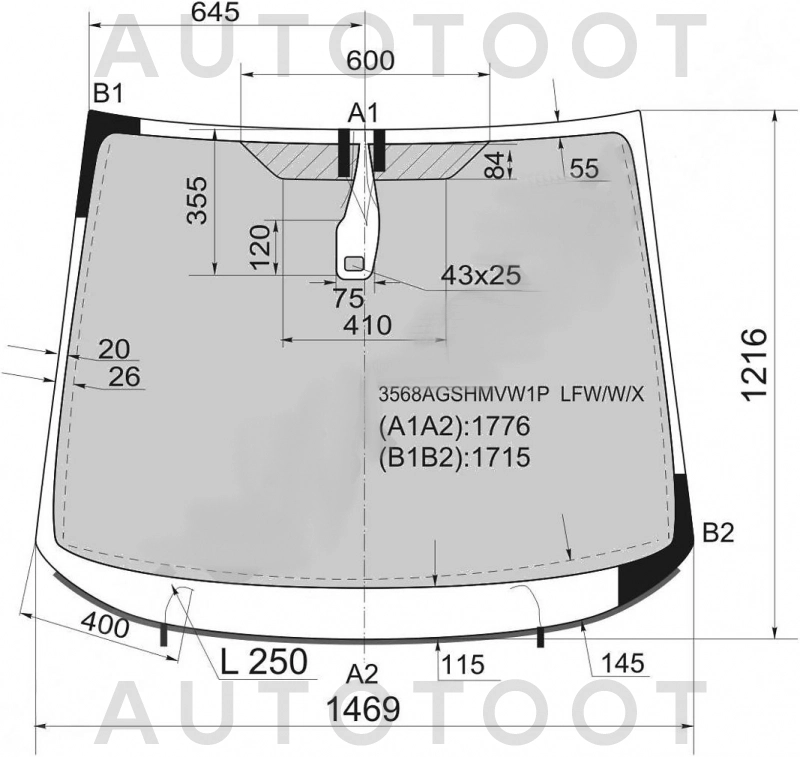 Стекло лобовое с обогревом в клей -  для FORD S-MAX