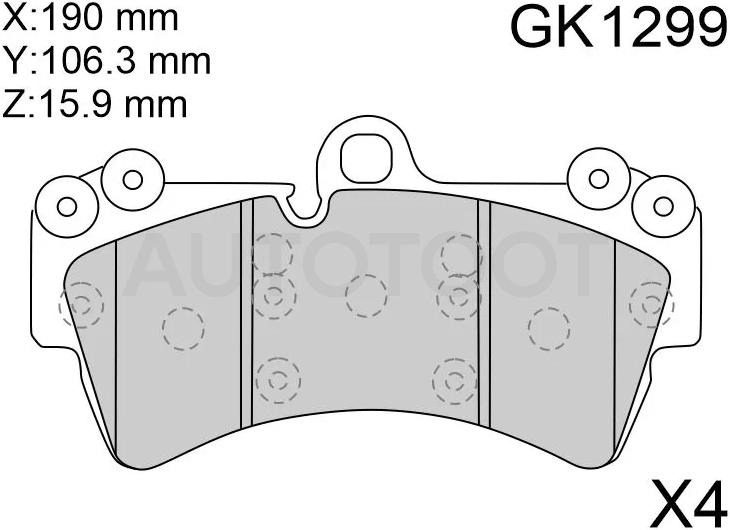 Колодки тормозные (Спереди) Audi Q7 05-15 / Volkswagen Touareg 02-10 - Артикул GK1299 - Производитель Ctr - Фото, Отзывы, Цены
