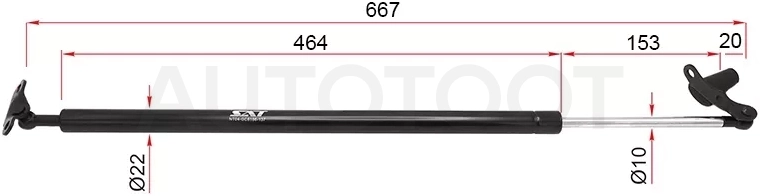 Амортизатор крышки багажника Toyota Alphard (H10) 02-08 (Слева) - Артикул ST6896058060 - Производитель Sat - Фото, Отзывы, Цены