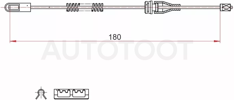Трос ручного тормоза OPEL ASTRA G/H 98-10/ ZAFIRA A 99-05 (барабанные тормоза)