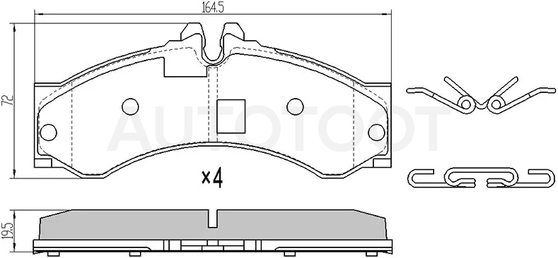 Колодки тормозные (Спереди) Mercedes-Benz Sprinter 95-18 / Sprinter classic RUS 13-18 / Volkswagen LT 96-07