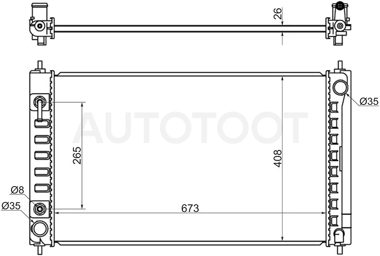 Радиатор Nissan Teana 08-20 / Altima 06 - Артикул NS0004J322R - Производитель Sat - Фото, Отзывы, Цены