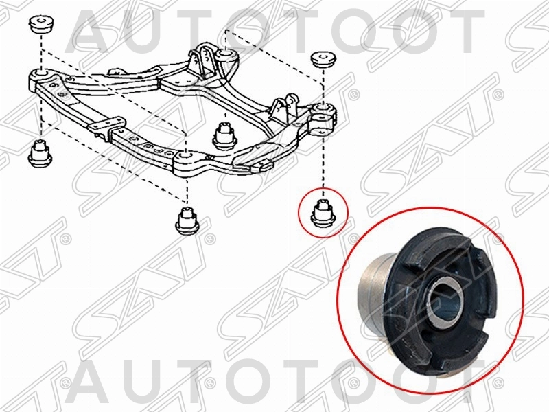 Сайлентблок подрамника задний -  для TOYOTA HARRIER, LEXUS RX400, LEXUS RX330, LEXUS RX300, LEXUS RX350