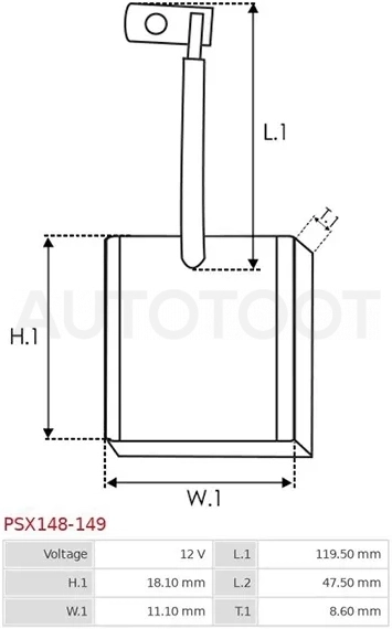 Щетка генератора/стартера 4 шт. AUDI A1/A3/S3 08-14/SKODA FABIA/OCTAVIA/RAPID/SUPERB/YETI 08-15