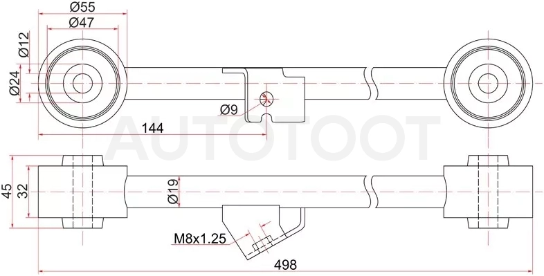 Тяга задняя продольная нижняя HONDA HR-V RH - Артикул ST52370S2H000 - Производитель Sat - Фото, Отзывы, Цены