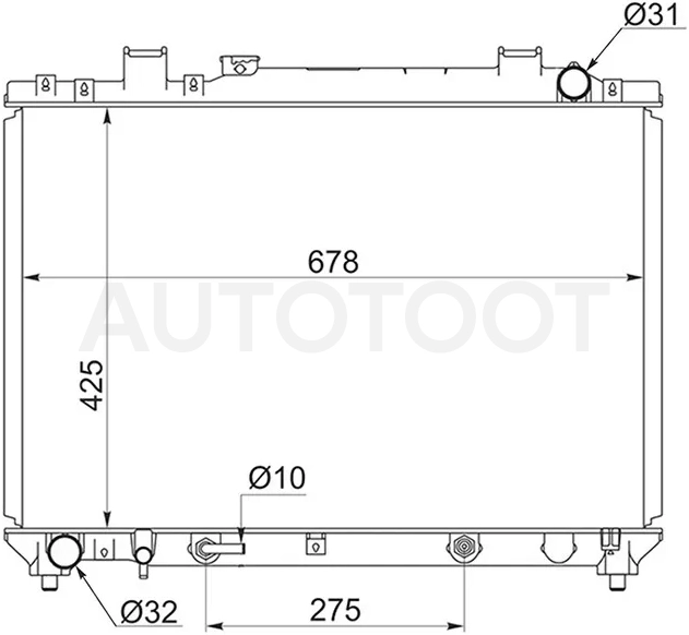 Радиатор Toyota Town Ace 96-08 - Артикул TY005018 - Производитель Sat - Фото, Отзывы, Цены