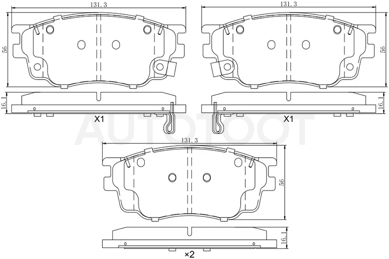 Колодки тормозные (Спереди) Mazda 6 02-08 / FAW Besturn B70 13-15 / Mazda 323 00-03 / 626 97-02 / Atenza 02-07 / Premacy 99-05
