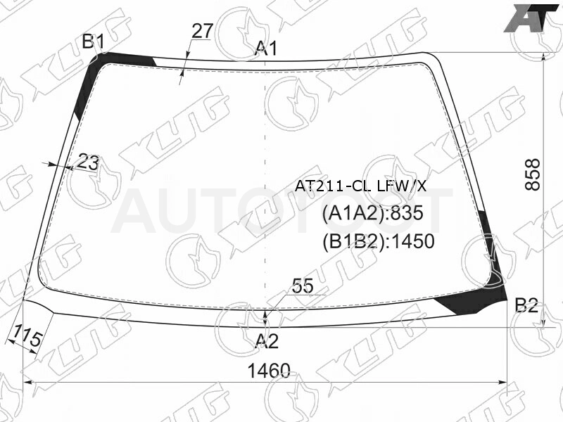 Стекло лобовое TOYOTA CALDINA /AVENSIS 4 /5D 97-03